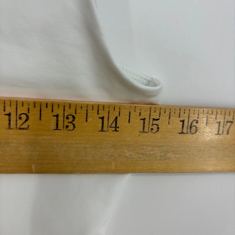 And Now This Womens Medium Tank Bodysuit V-Neck White Double Layer Knit Fabric - Picture 9 of 10